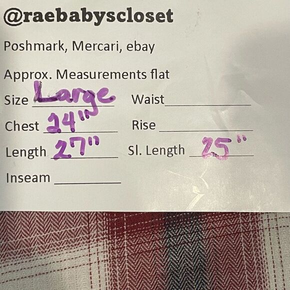 Dockers Mens Plaid Long Sleeve Cotton Button Up Shirt Red White Large - Picture 7 of 7